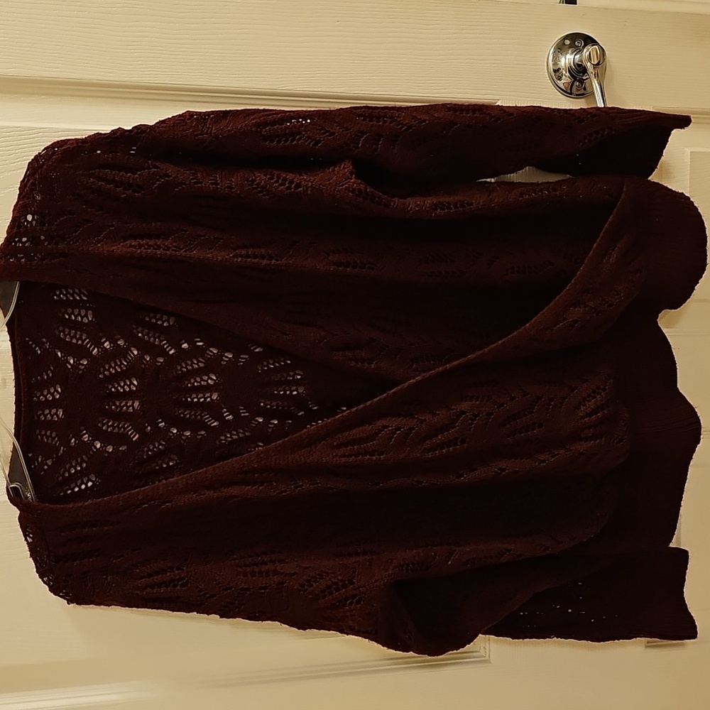 SHEIN Deep Red V-Neck Sweater